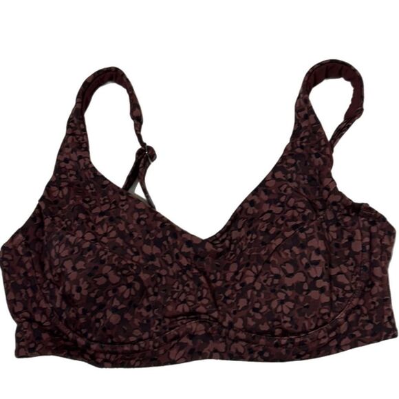 NWOT Athleta Bondi Bra Cup Bikini Top in Floral Camo Decadent Chocolate 32B/C - Picture 8 of 10